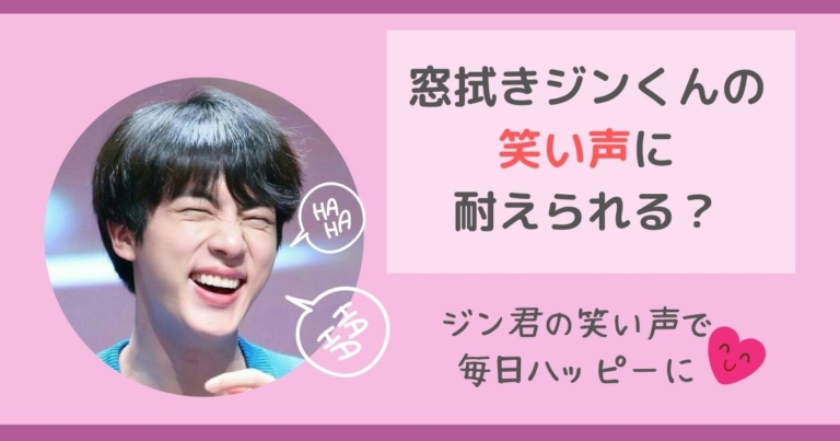 Btsジンの笑い声に耐えられる ジンのが窓ふき担当と言われる理由 My Life With Bts